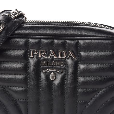 prada diagramme quilted leather chain crossbody|PRADA Soft Calfskin Diagramme Crossbody Bag Black.